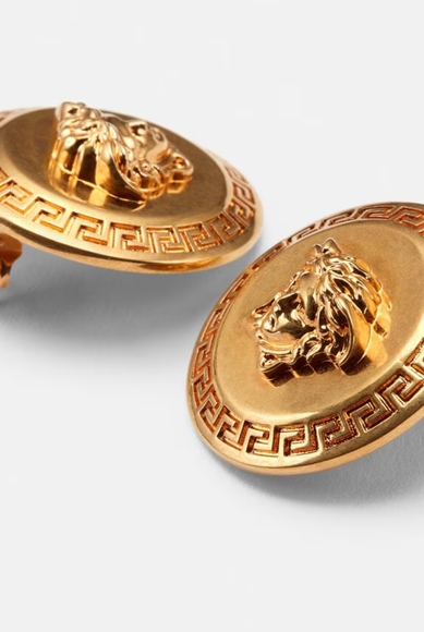 Authentic Versace Tribute Coin Medallion Earrings - Picture 5 of 13